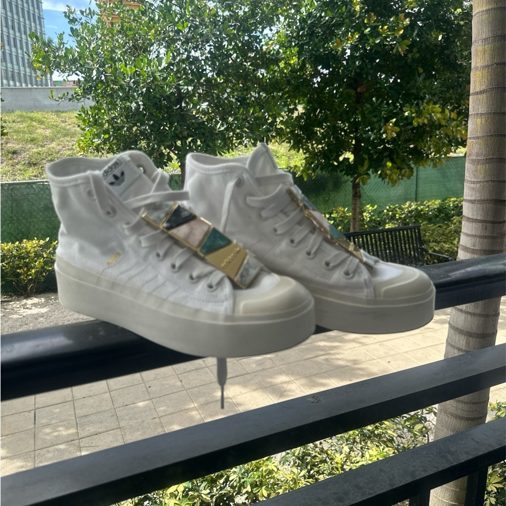 Adidas White High-Top Sneakers Classic Design